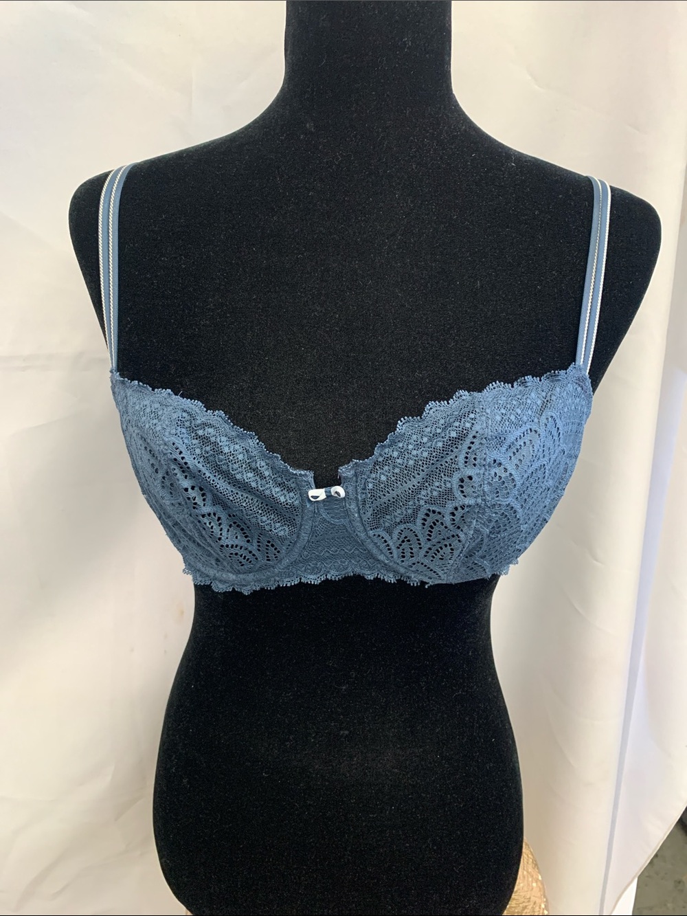 Chantelle Dusty Blue Lace Balconette Bra